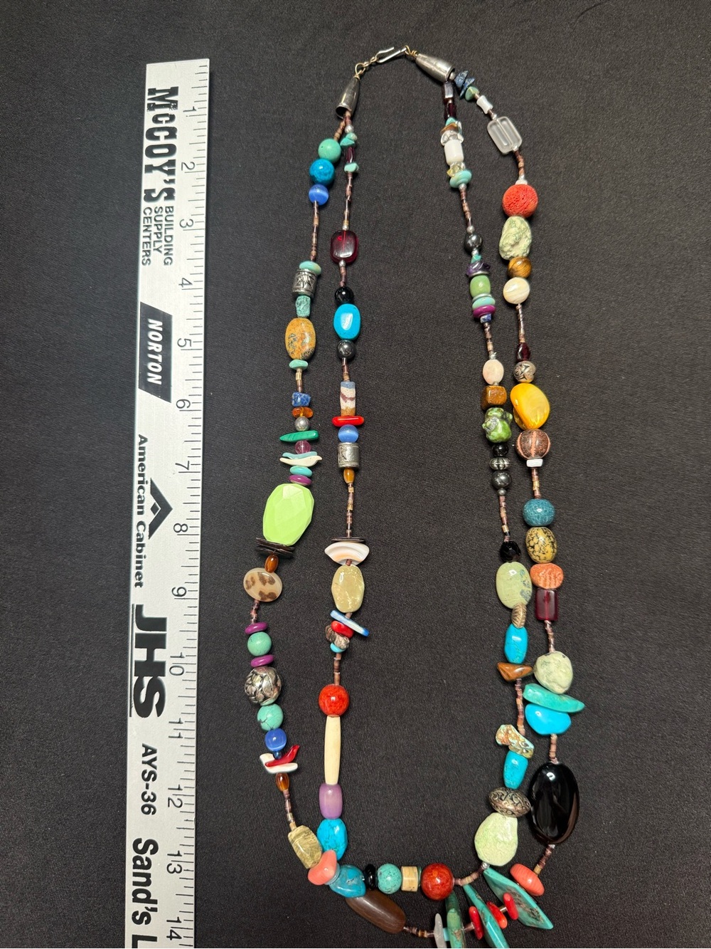 Multi-Color Beaded Long Necklace - Boho Statement Jewelry